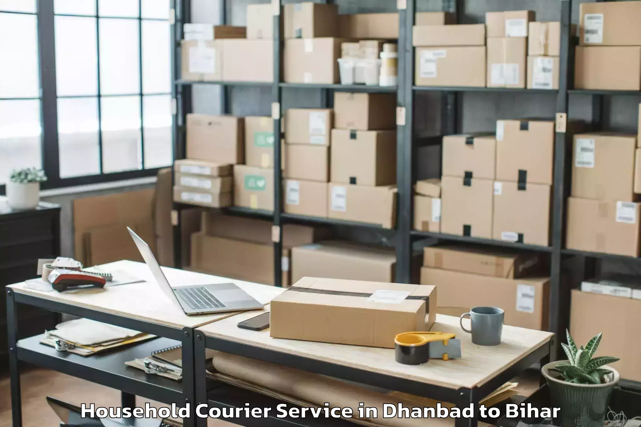 Easy Dhanbad to Karai Parsurai Household Courier Booking